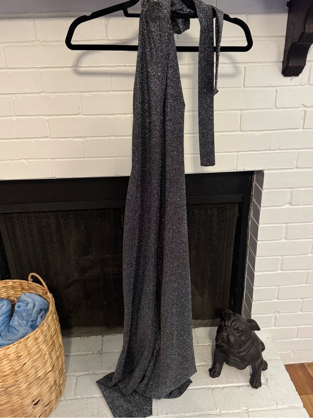 Sparkling Silver Halter Maxi Romper